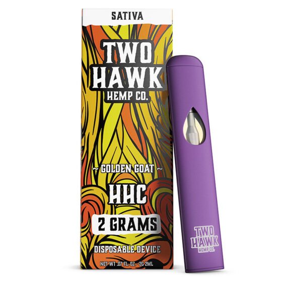 HHC Vape Pen – Golden Goat – Sativa 2G – Two Hawk Hemp Co.