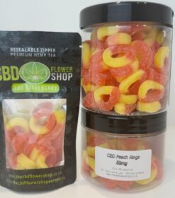 CBD Peach Rings | 50mg - cbd peach ring gummies - cbd peach